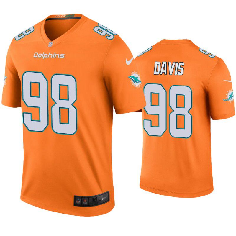 Men Miami Dolphins #98 Raekwon Davis Nike Oragne Color Rush Legend NFL Jersey->miami dolphins->NFL Jersey